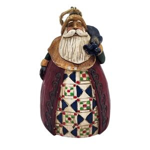 Jim Shore Vintage 2002 Hanging Ornament Santa Holding Christmas Bag Holiday